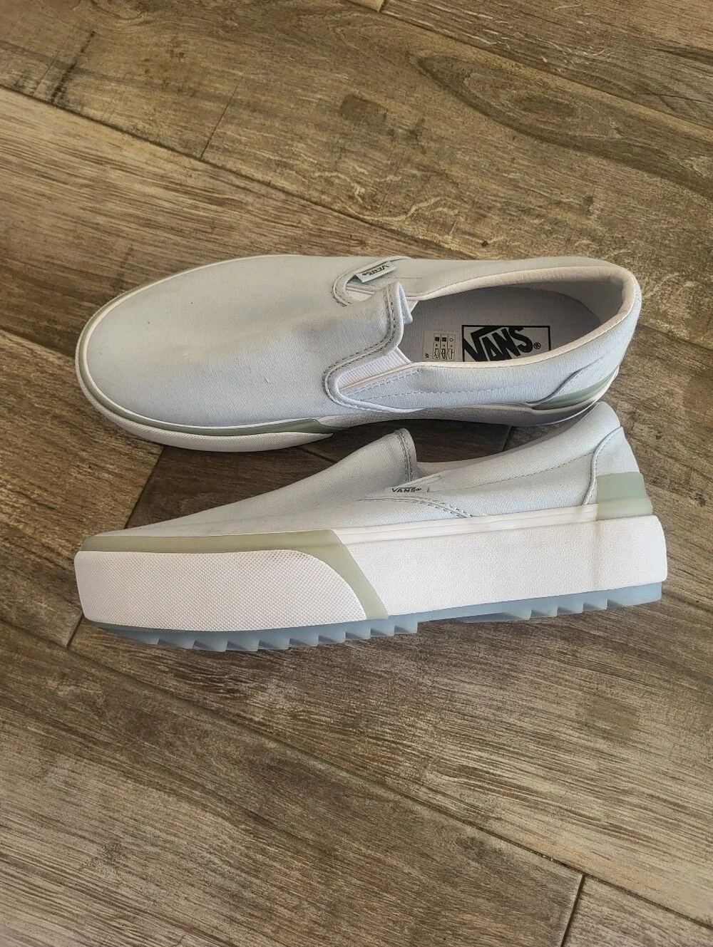 Vans Pastel Light Blue Classic Slip-On Stacked Womans 10.5 Nwot